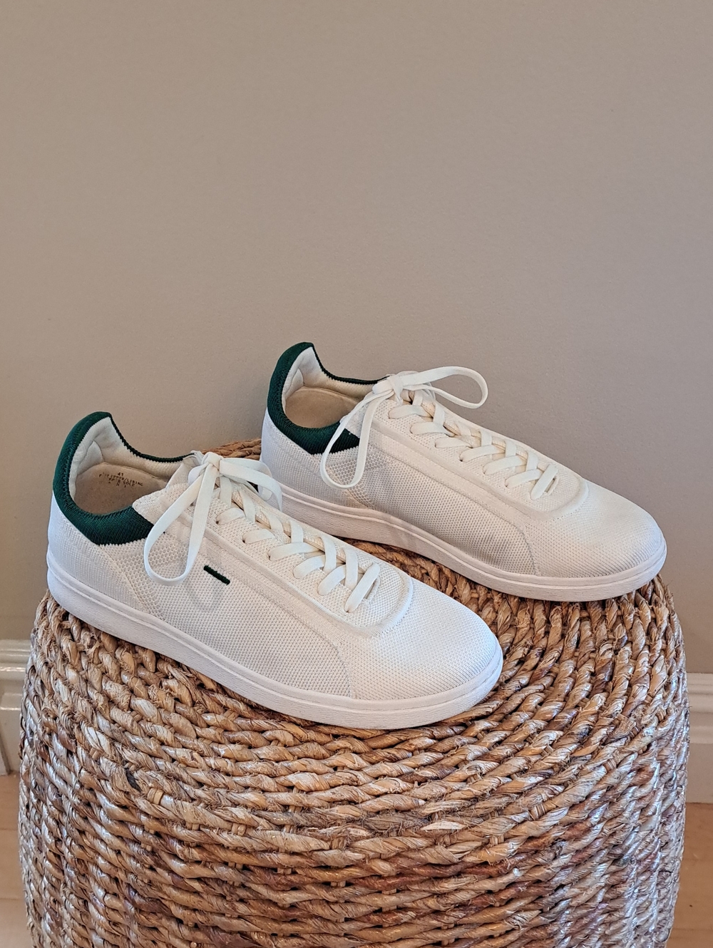 Vivaia Unisex V Prime Athleisure/Preppy White/Green Knit Sneakers EU41/M8/W9.5
